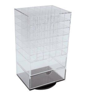 Acrylic Rotating Lipstick Holder 72 Slots 2 Drawers